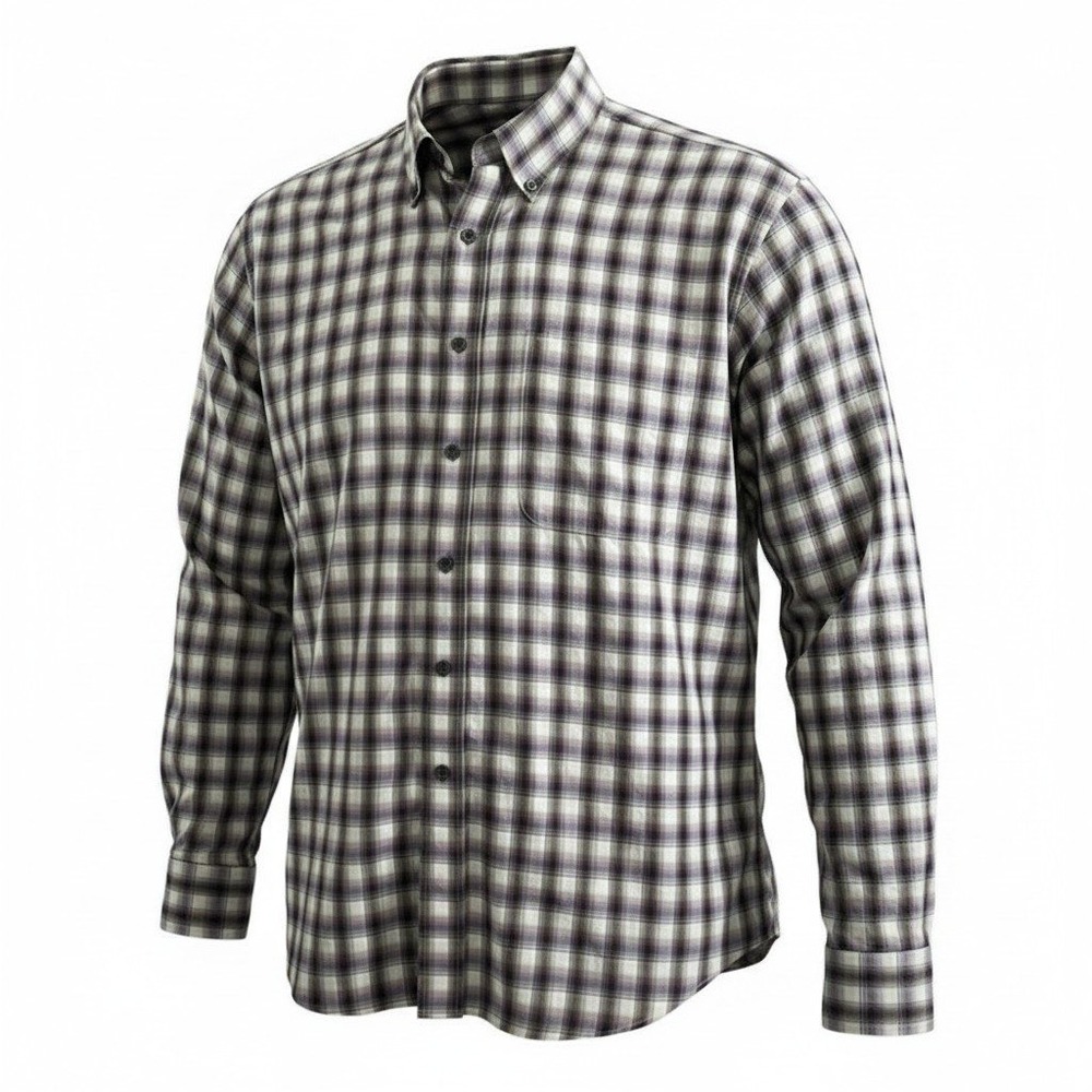 Alan Flasser Button Up Shirt Mens Large Purple Plaid Dark Academia Preppy Casual